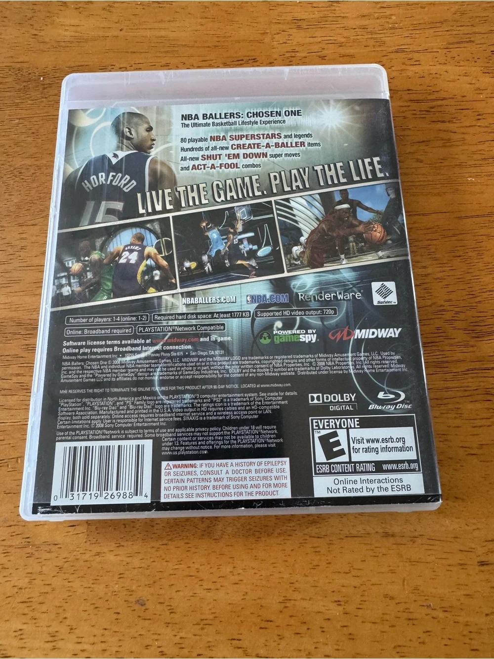PS3 NBA Ballers Chosen One Basketball Game Disc & Manual Midway - Clean & Tested